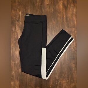 Black Leggings with White Side Stripe - Women's Activewear